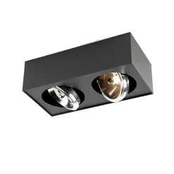 Design spot zwart vierkant 2-lichts - Kaya