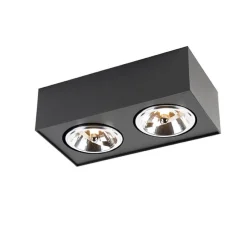 Design spot zwart vierkant 2-lichts - Kaya