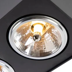 Design spot zwart vierkant 2-lichts - Kaya