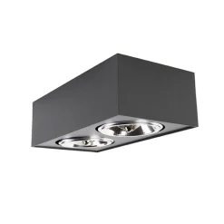 Design spot zwart vierkant 2-lichts - Kaya