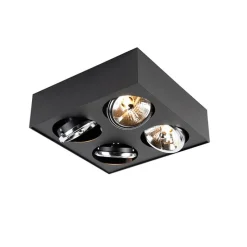 Design spot zwart vierkant 4-lichts - Kaya