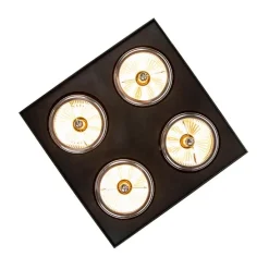 Design spot zwart vierkant 4-lichts - Kaya