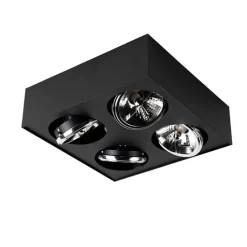 Design spot zwart vierkant 4-lichts - Kaya