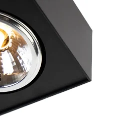 Design spot zwart vierkant 4-lichts - Kaya