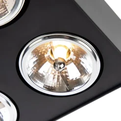 Design spot zwart vierkant 4-lichts - Kaya