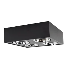 Design spot zwart vierkant 4-lichts - Kaya