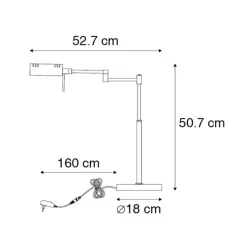 Design tafellamp goud incl. LED met touch dimmer - Notia
