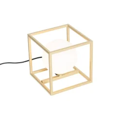 Design tafellamp goud met wit glas - Aniek