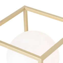 Design tafellamp goud met wit glas - Aniek