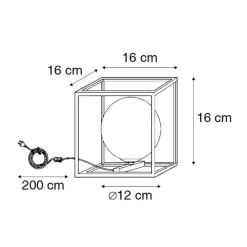 Design tafellamp goud met wit glas - Aniek