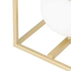 Design tafellamp goud met wit glas - Aniek