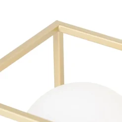 Design tafellamp goud met wit glas - Aniek