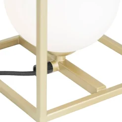 Design tafellamp goud met wit glas - Aniek