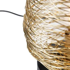 Design tafellamp goud met zwart 20 cm - Sarella