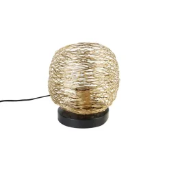 Design tafellamp goud met zwart 20 cm - Sarella