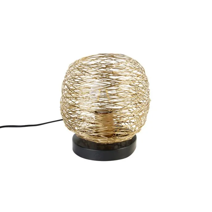 Design tafellamp goud met zwart 20 cm - Sarella