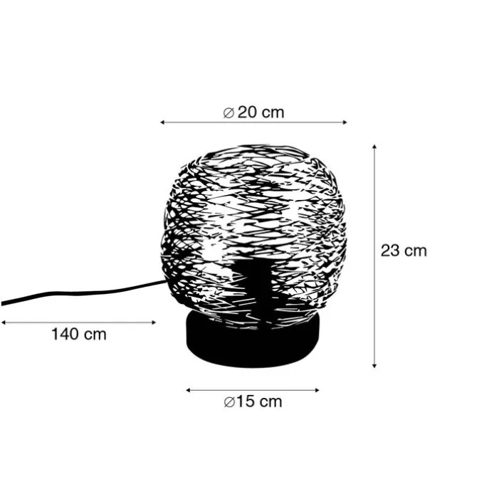 Design tafellamp goud met zwart 20 cm - Sarella