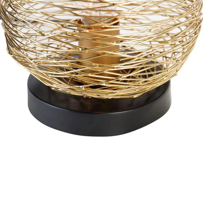 Design tafellamp goud met zwart 20 cm - Sarella