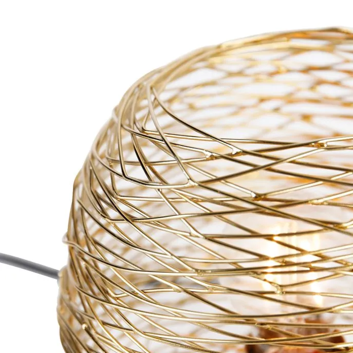 Design tafellamp goud met zwart 20 cm - Sarella