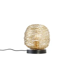 Design tafellamp goud met zwart 20 cm - Sarella