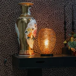 Design tafellamp koper met zwart 30 cm - Sarella