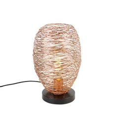Design tafellamp koper met zwart 30 cm - Sarella