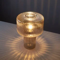 Design tafellamp van amber glas - Andro