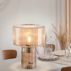 Design tafellamp van amber glas - Andro