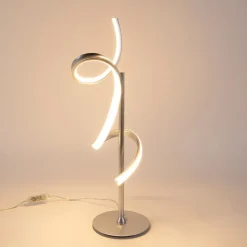 Design tafellamp zilver incl. LED en dimmer - Krisscross