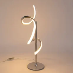 Design tafellamp zilver incl. LED en dimmer - Krisscross