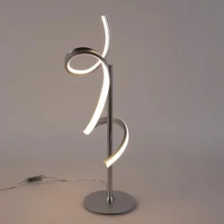 Design tafellamp zilver incl. LED en dimmer - Krisscross