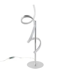 Design tafellamp zilver incl. LED en dimmer - Krisscross