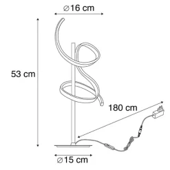 Design tafellamp zilver incl. LED en dimmer - Krisscross