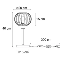 Design tafellamp zwart - Johanna