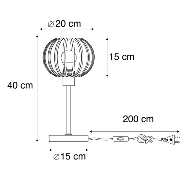 Design tafellamp zwart - Johanna