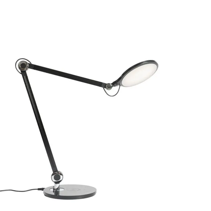 Design tafellamp zwart incl. LED met touch en inductielader - Don
