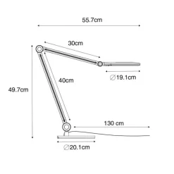 Design tafellamp zwart incl. LED met touch en inductielader - Don