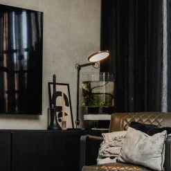 Design tafellamp zwart incl. LED met touch en inductielader - Don