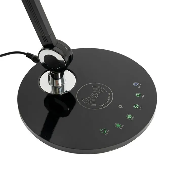Design tafellamp zwart incl. LED met touch en inductielader - Don