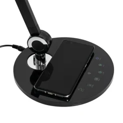Design tafellamp zwart incl. LED met touch en inductielader - Don