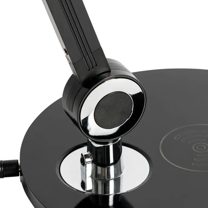Design tafellamp zwart incl. LED met touch en inductielader - Don
