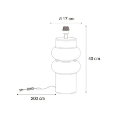 Design tafellamp zwart keramiek 17 cm zonder kap - Alisia