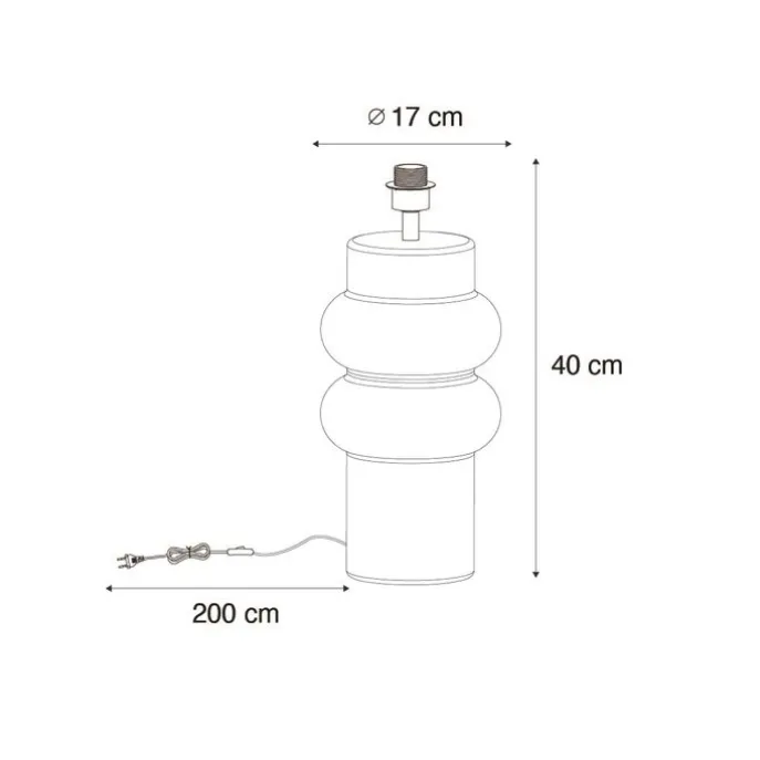 Design tafellamp zwart keramiek 17 cm zonder kap - Alisia