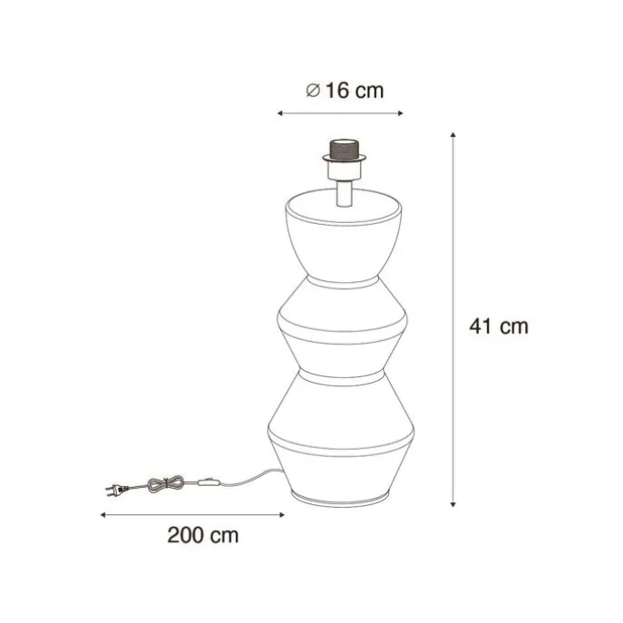 Design tafellamp zwart keramiek 16 cm zonder kap - Alisia