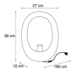 Design tafellamp zwart met gouden binnenkant 36 cm - Cova