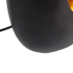 Design tafellamp zwart met gouden binnenkant 36 cm - Cova