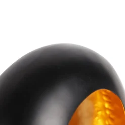 Design tafellamp zwart met gouden binnenkant 36 cm - Cova