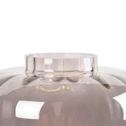 Design tafellamp zwart met smoke glas - Qara