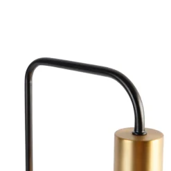 Design tafellamp zwart met goud en smoke glas - Zuzanna