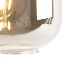 Design tafellamp zwart met goud en smoke glas - Zuzanna